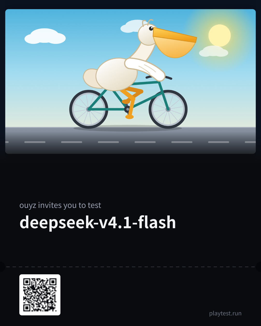 Invite card for deepseek-v4.1-flash